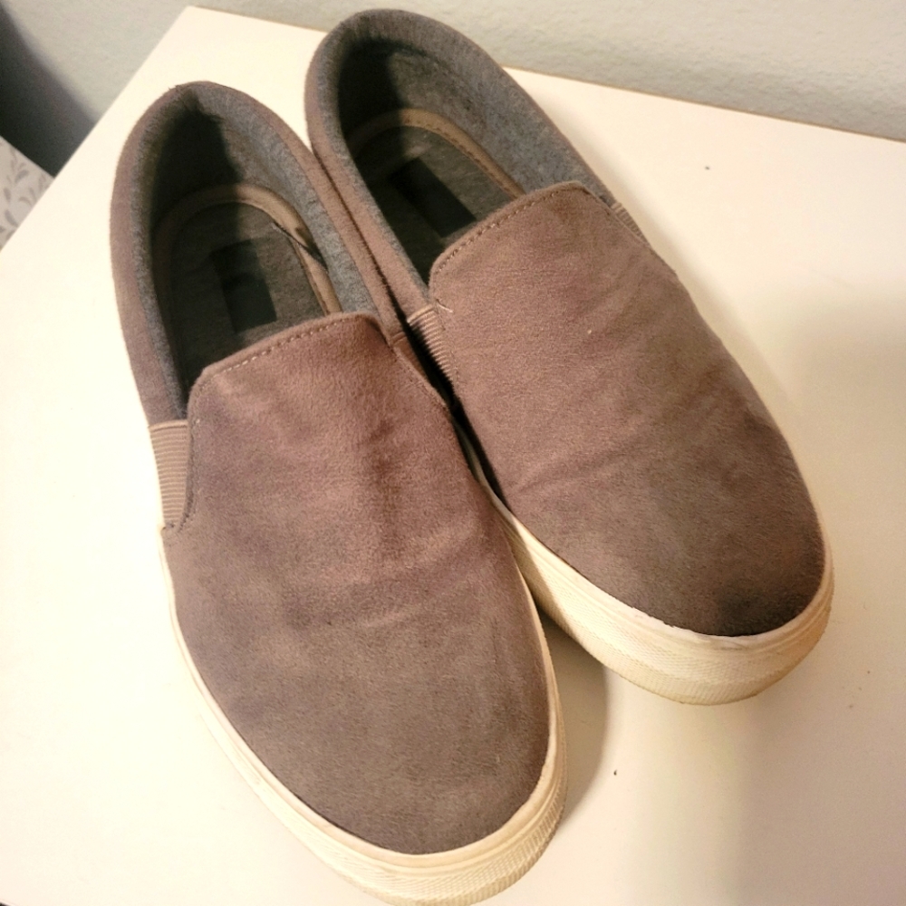 Suede slip-ons